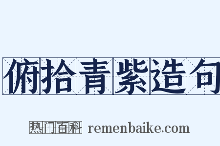 俯拾青紫造句是什么意思的图片